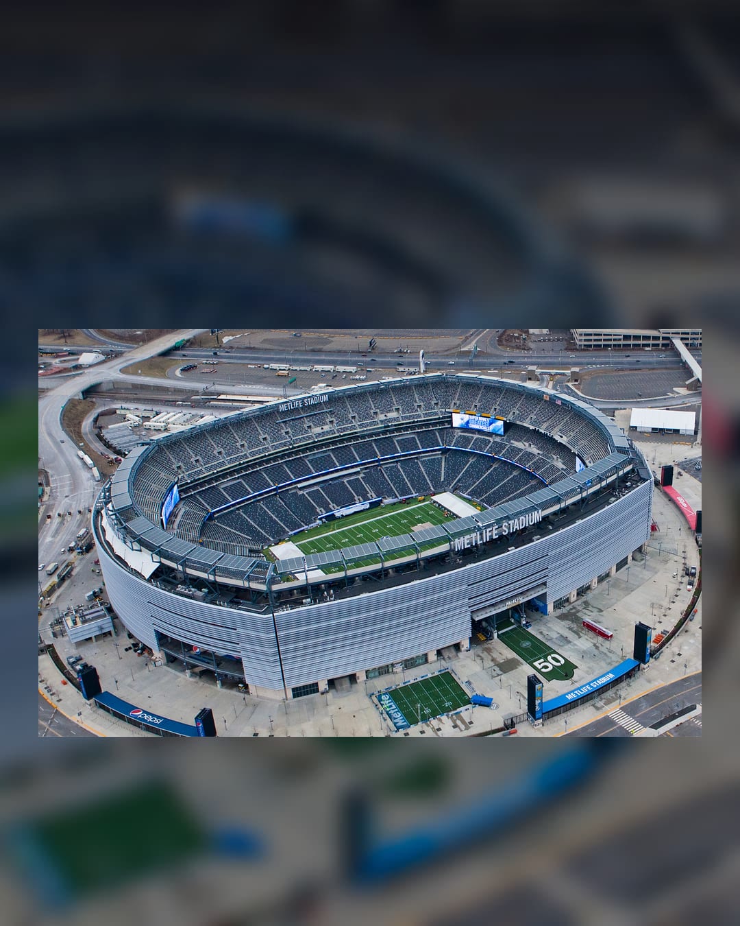 Aerial view of MetLife Stadium in New Jersey