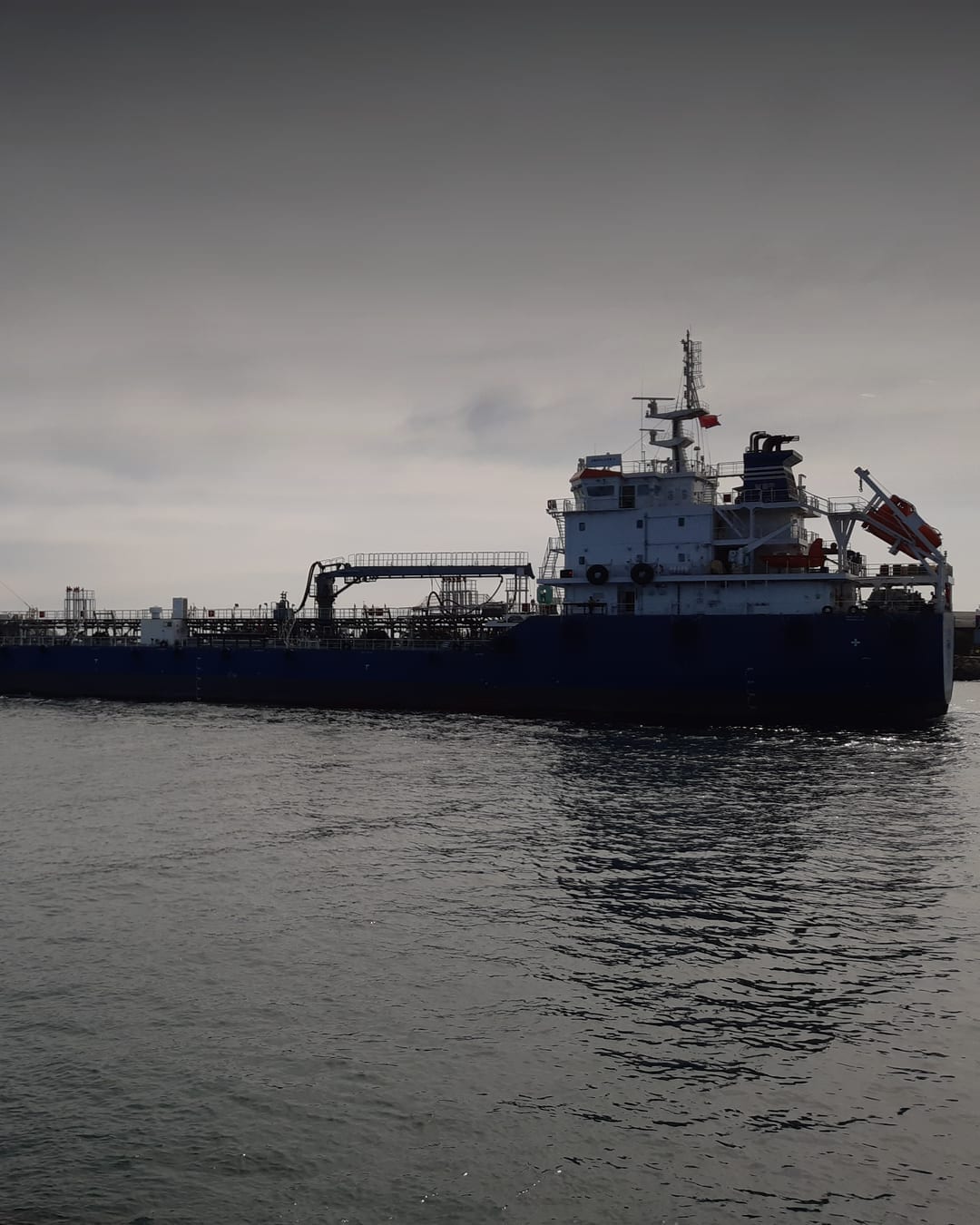 An oil products tanker at sea